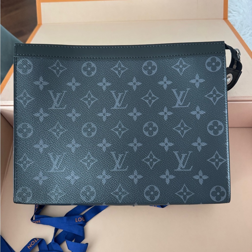 Louis Vuitton Black and Gray Monogram Pouch